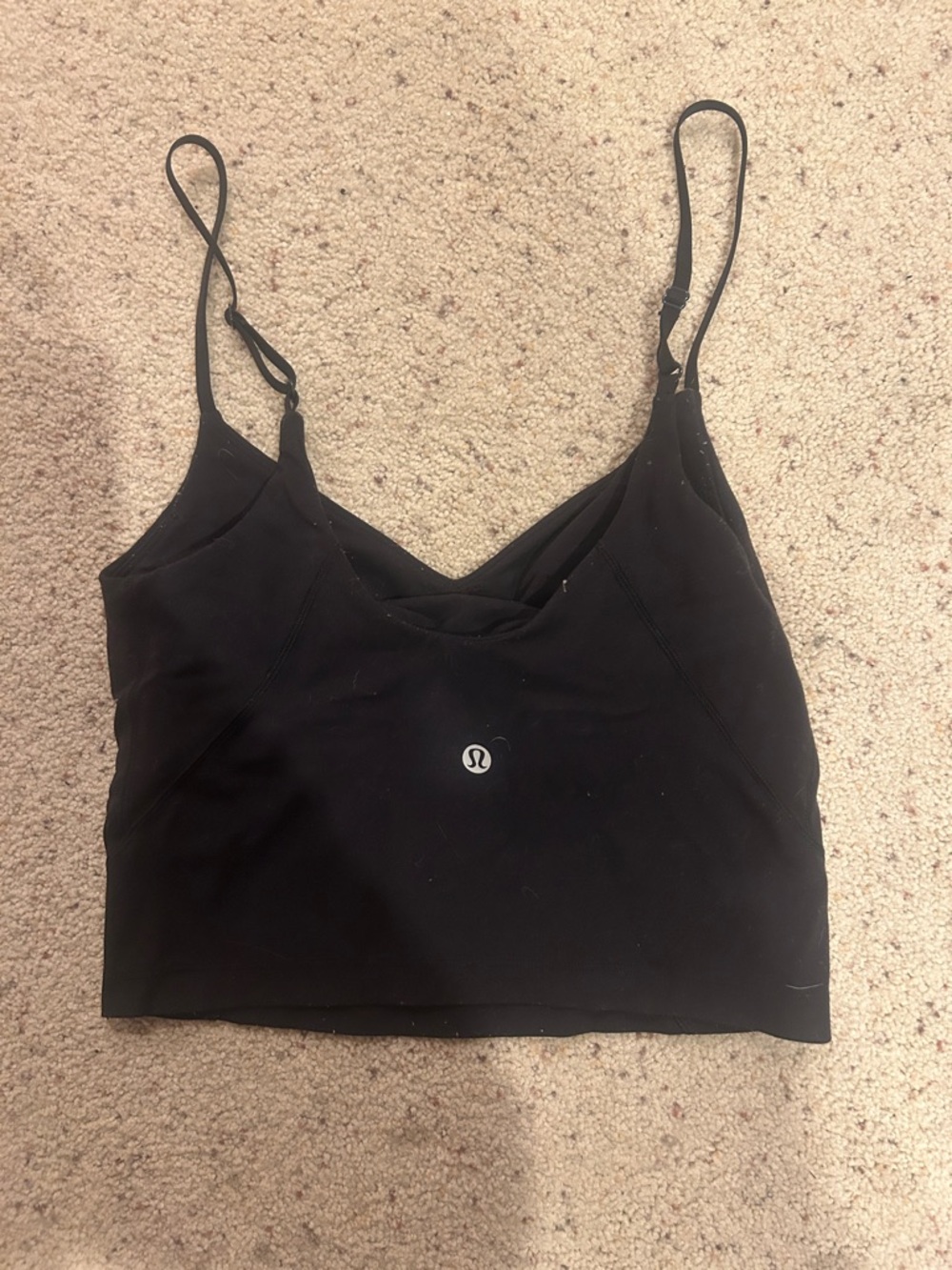 Lululemon Black Cropped Strappy Sports Tank